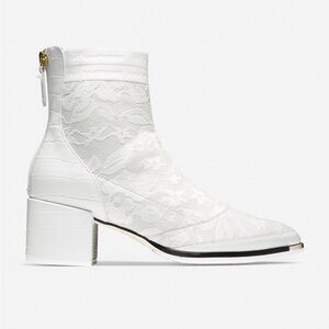 Cole Haan White Lace Ankle Booties